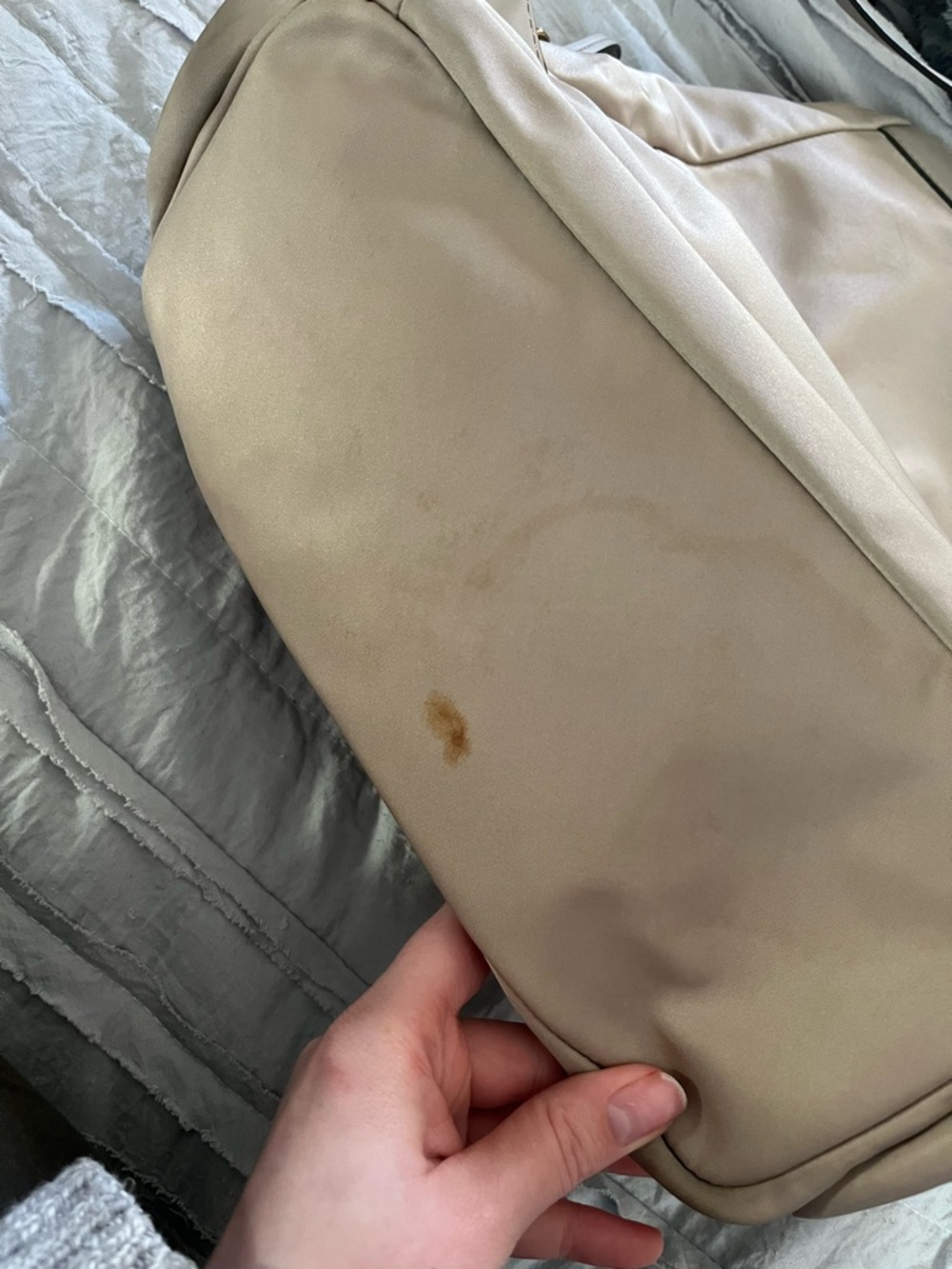 Michael Kors Beige Taupe Nylon Backpack with Leather Trim - Picture 7 of 7